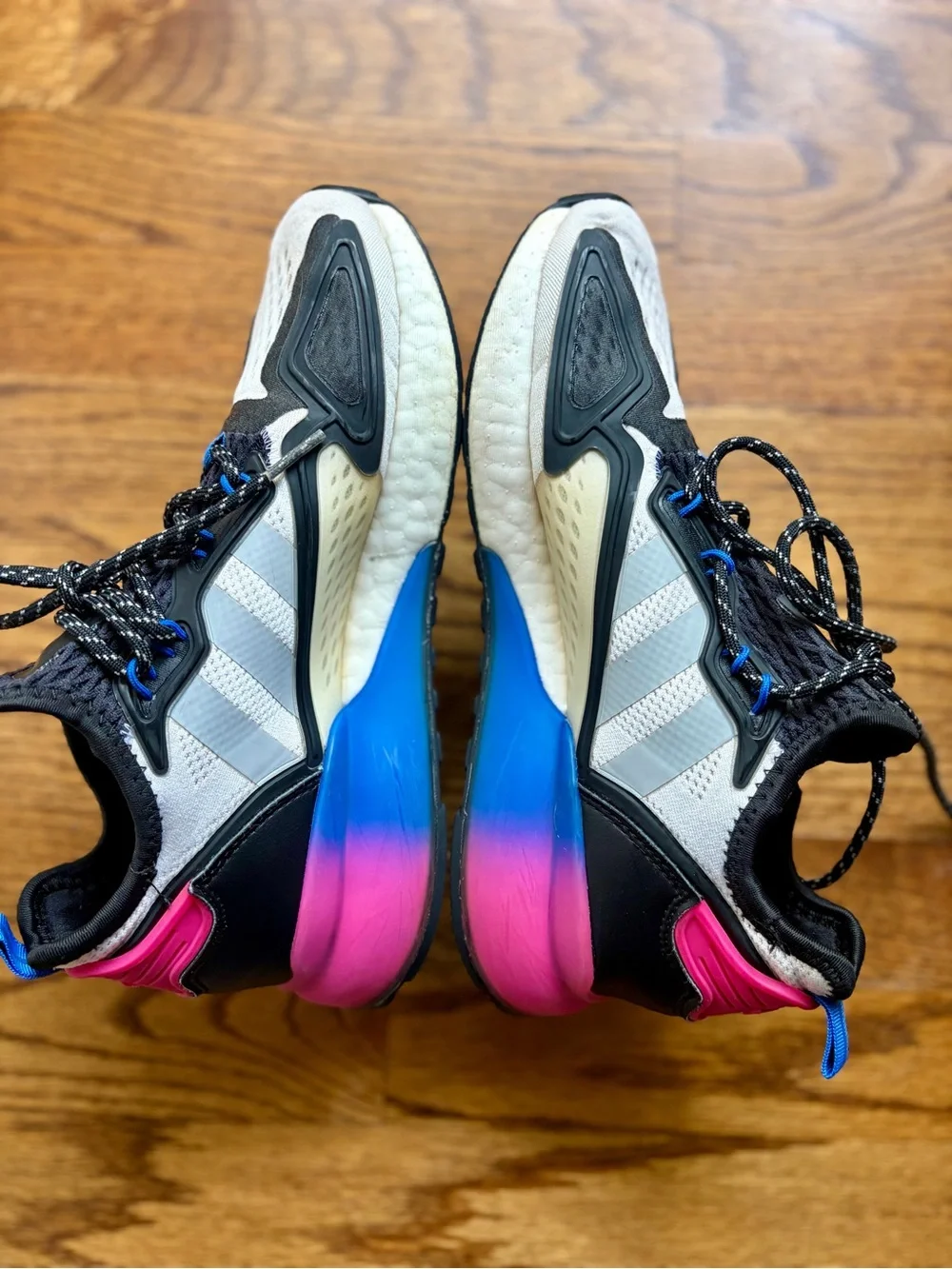 Adidas ZX 2K Boost J Gradient Sneakers US 6 White Blue Pink FY1942